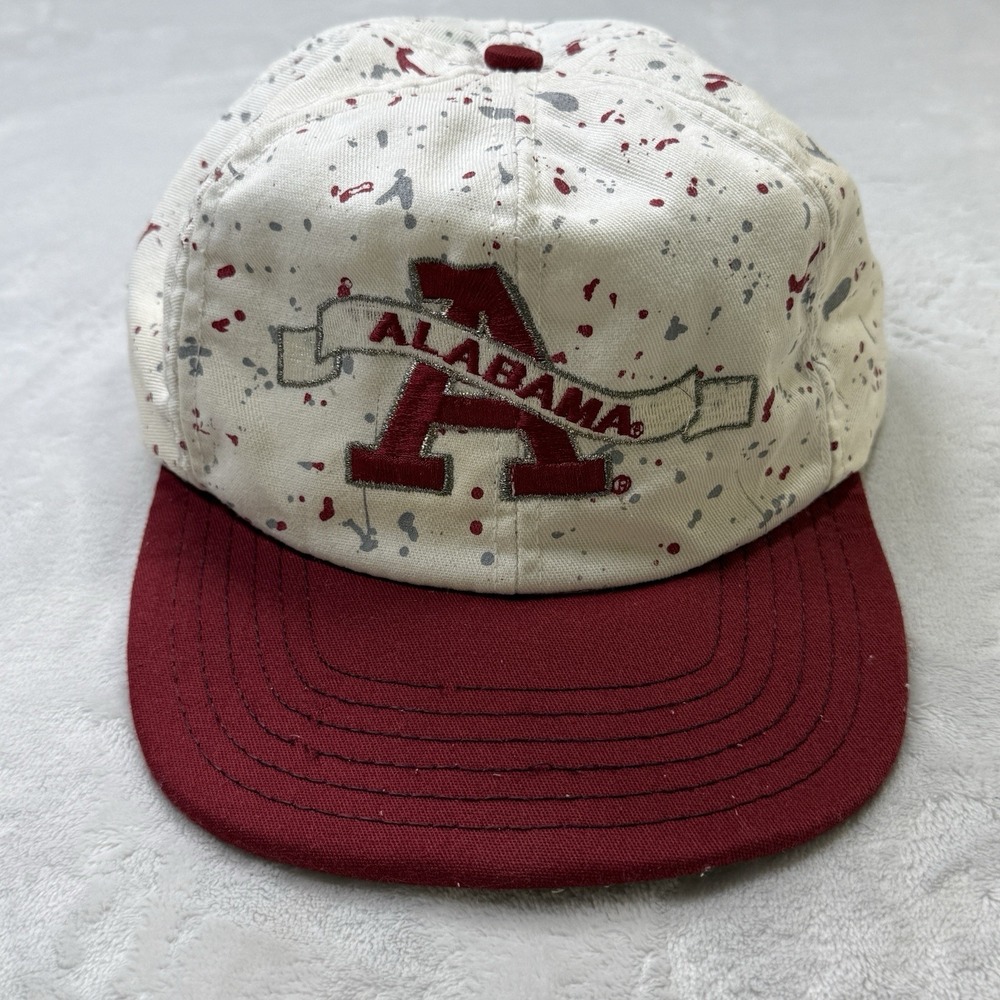 Vintage Alabama Crimson Tide‎ Paint Splatter Snapback Hat USA